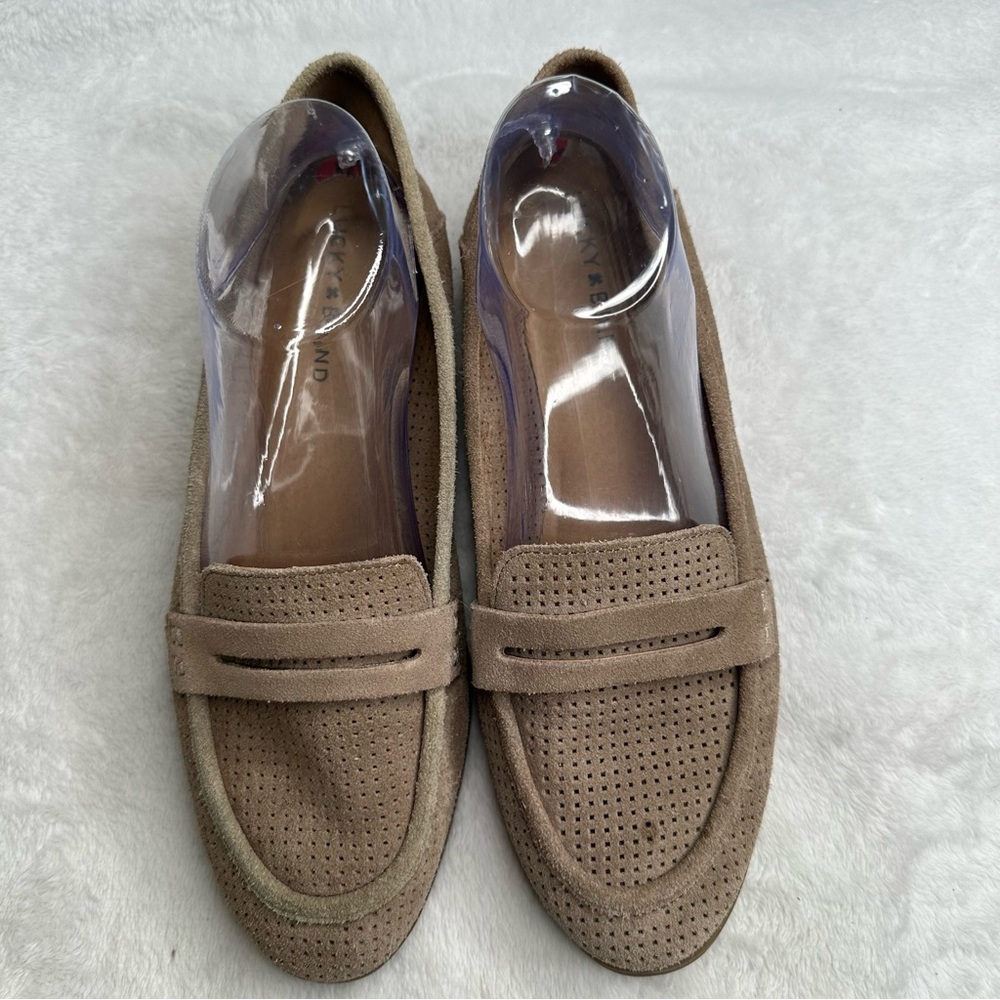 Lucky‎ Brand Caylon Penny Loafers Beige Suede 10